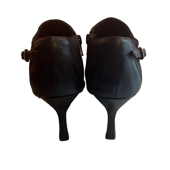 👢 EUC COWBOY BOOTS NINE WEST Women’s leather upper mid heel zip up booties… - Picture 3 of 7